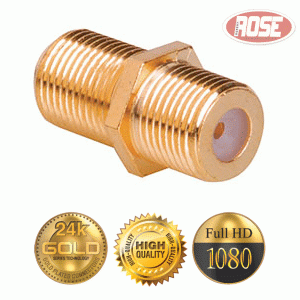 electroon F Konnektör Dişi Ara Fiş Gold Altın Seri