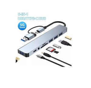 Taplin TK-128 8Port Usb Type-C Çoklayıcı Hub Kart Okuyucu