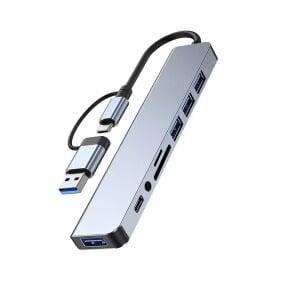 Taplin TK-128 8Port Usb Type-C Çoklayıcı Hub Kart Okuyucu