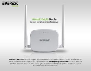 Everest EWR-301 300Mbps Access Point Kablosuz Router