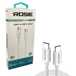 Rose RC-940 Type-C to Type-C 60Watt 1Metre Şarj Kablosu