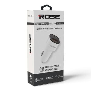 Rose RAC-48  USB - Type-c Çakmaklık Hızlı Araç Şarj Cihazı