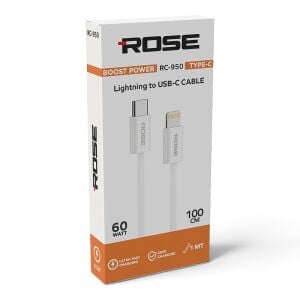 Rose RC-950 LIGHTNING - TYPE-C 60 Watt Hızlı Şarj Kablosu