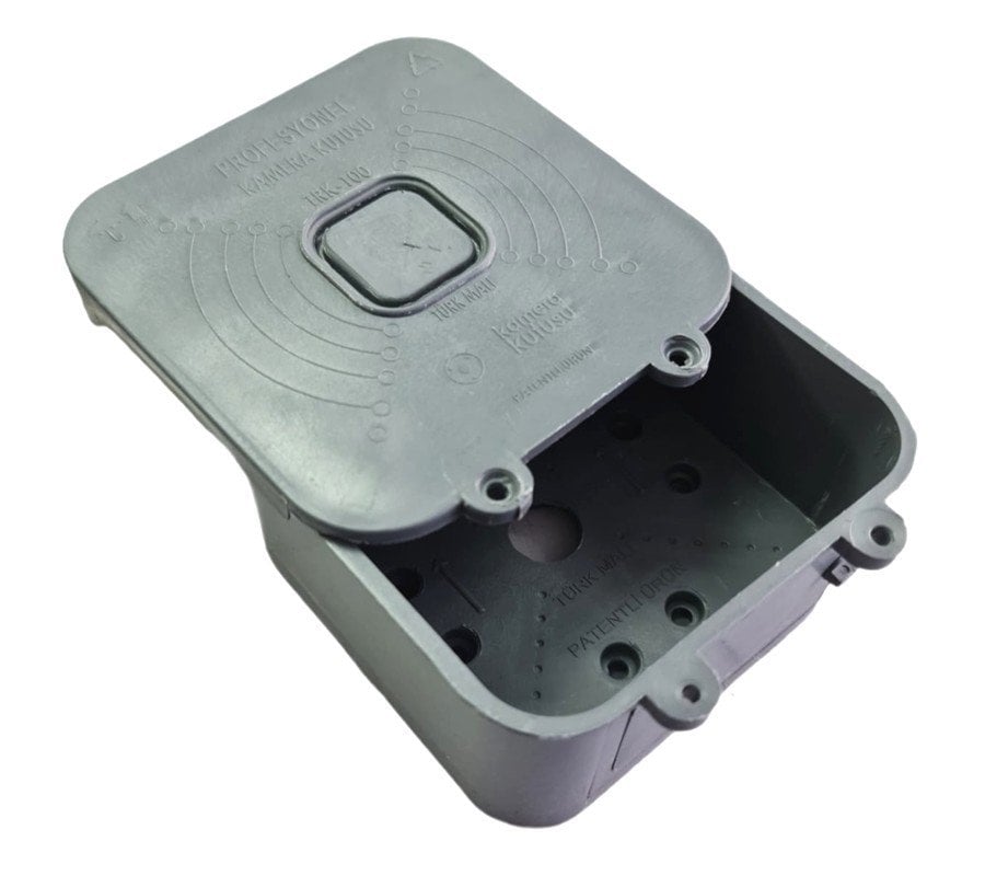 Kare Profesyonel Güvenlik Kamera Montaj Kutusu - Gri