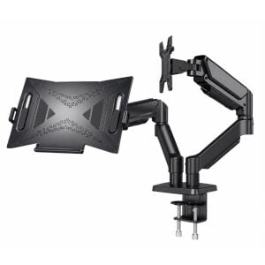 Sline M252DJ-FP2 17''-32'' Çift Kollu Masa Üstü Monitör + Notebook Standı