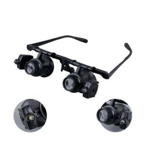 PowerMaster PM-23691 24X Profesyonel Tamirci Kuyumcu Büyüteç Gözlüğü Çift Aydınlatma Ledli