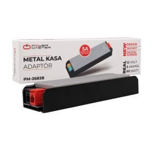PowerMaster PM-26837 12Volt 3Amper 36Watt Slim Metal Kasa Adaptör Voltaj Göstergeli 128x42x27mm