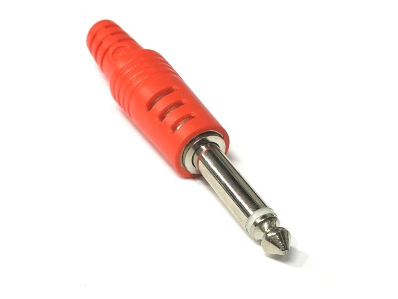 electroon 6.3mm Mono Metal Gitar Jak Erkek - Kırmızı