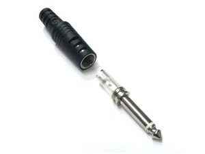 electroon 6.3mm Mono Metal Gitar Jak Erkek - Siyah