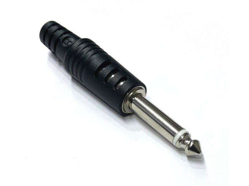 electroon 6.3mm Mono Metal Gitar Jak Erkek - Siyah
