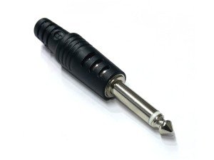 electroon 6.3mm Mono Metal Gitar Jak Erkek - Siyah