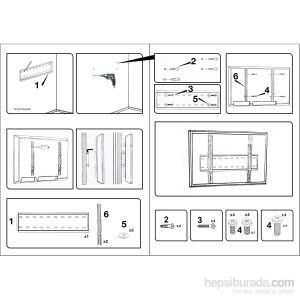 Plus Aparat PA-4060 40'' - 60'' LCD-LED TV Sabit Askı Aparatı + Su Terazisi Hediyeli