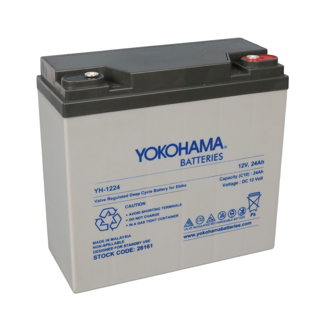 Yokohama YH-1224 12Volt 24Amper Elektrikli Bisiklet Aküsü (180x76x167mm)