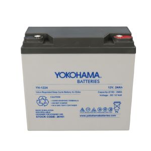 Yokohama YH-1224 12Volt 24Amper Elektrikli Bisiklet Aküsü (180x76x167mm)