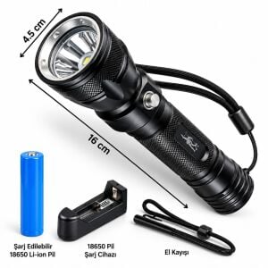 Powerdex PD-7900 Profesyonel 10Watt Su Geçirmez Dalış Feneri