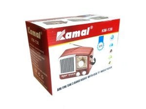 KAMAL KM-138 Nostaljik Radyo Şarjlı-Bluetooth-USB-SD Kırmızı