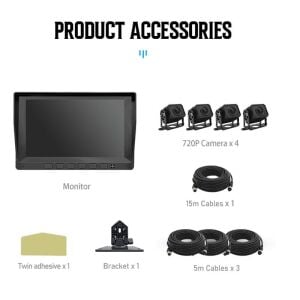 Rose MR-16 Full HD 7'' 4 Kameralı Araç DVR Monitör Set