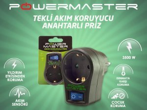Powermaster 16816 Tekli Akım Korumalı Anahtarlı Priz