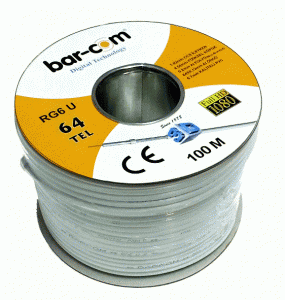 Barcom RG6 Koaksiyel Anten Kablosu 100 Metre 64 Tel