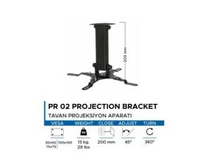 Vontech PR-02 20cm Projeksiyon Tavan Askı Aparatı