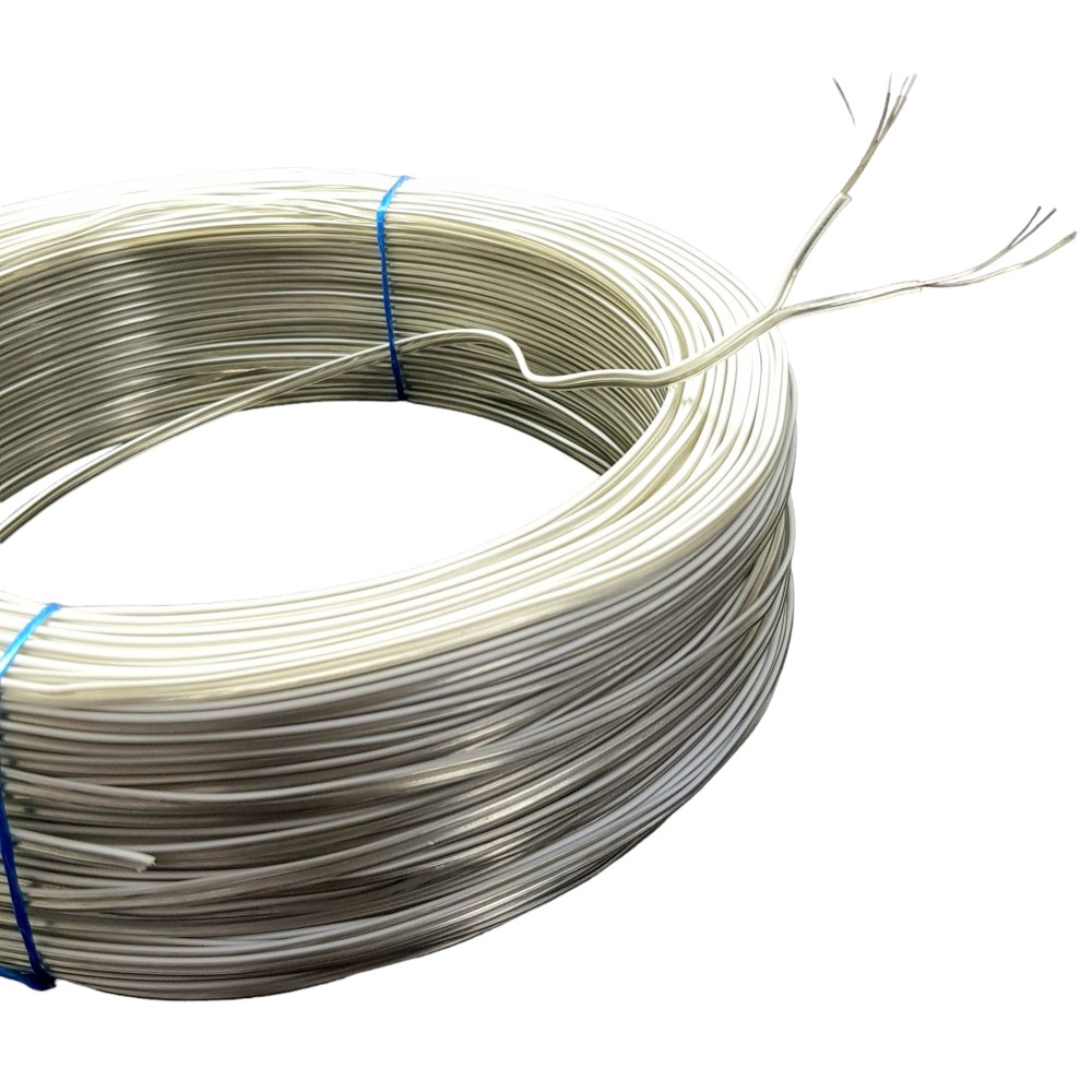 electroon 2x0.22mm Çift Damar 7Telli Kalaylı Montaj Kablosu 100mt - Şeffaf Beyaz Çizgili