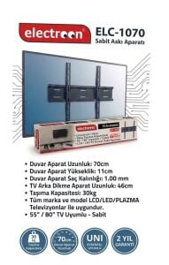 electroon 55-80'' 140-200 Ekran Sabit LCD-LED TV Duvar Askı Aparatı