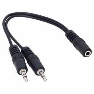 Powermaster 3.5mm Stereo Dişi-2x3.5mm Stereo Erkek Y Kablo 20cm