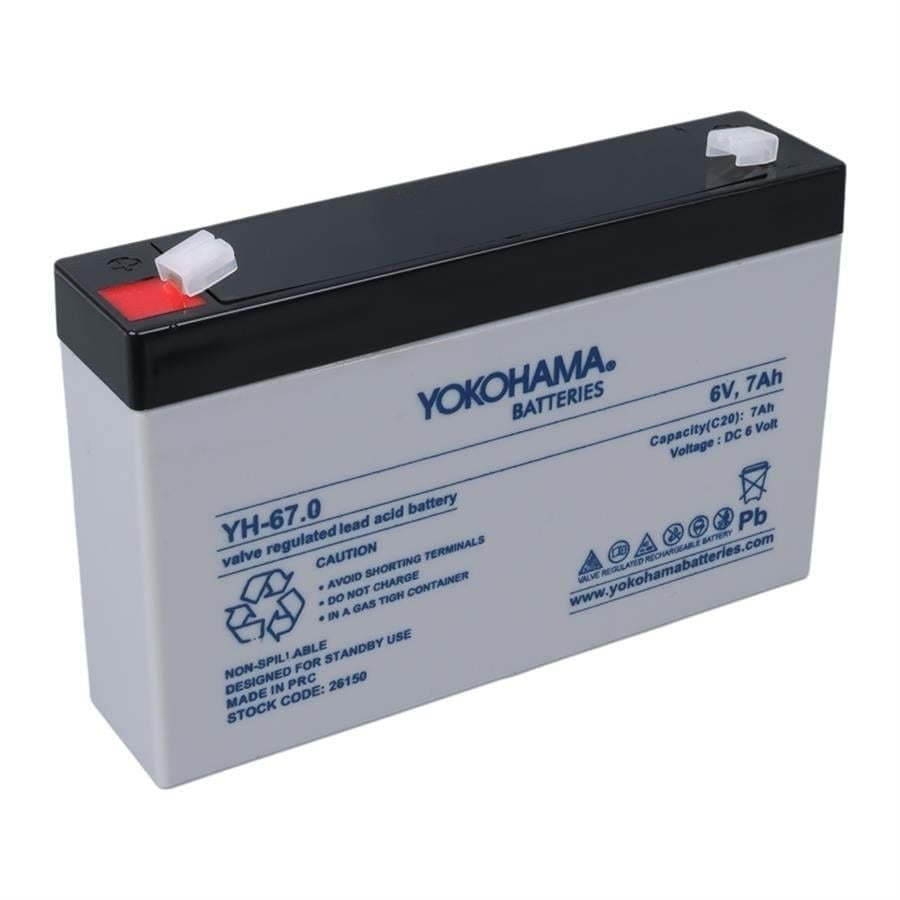 Yokohama YH-67.0 6Volt - 7Amper Akü (150x50x94 mm)