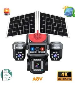 Avenir AV-S445 8MP 4 Kameralı Solar PTZ 4G Sim Kartlı Kamera