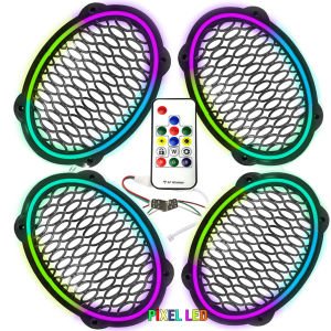 electroon 12Volt Neon Pixel Ledli Oval Hoparlör Kapak 4adet Animasyonlu ELC-5653