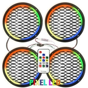 electroon 12Volt Neon Pixel Ledli 16cm Hoparlör Kapak 4adet Animasyonlu ELC-5649
