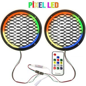 electroon 12Volt Neon Pixel Ledli 20cm Hoparlör Kapak 2adet Animasyonlu ELC-5650