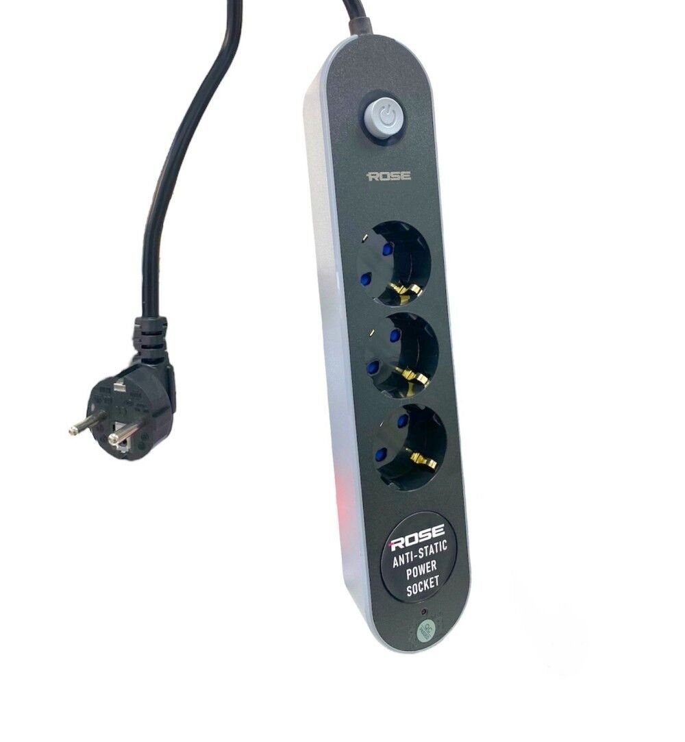 Rose GR-300 3'lü 5Metre Kablolu Akım Korumalı Grup Priz