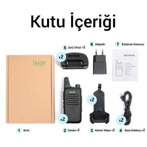 Wln PMR-446 İkili El Telsizi Şarjlı 16Kanal 15km