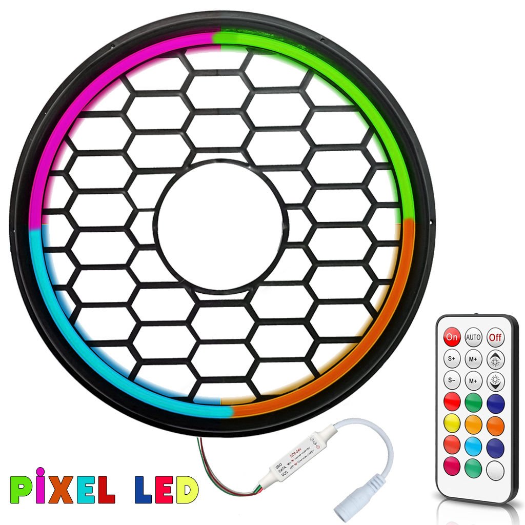 electroon 12Volt Neon Pixel Ledli 30cm Bass Kapak 1adet Animasyonlu ELC-5672
