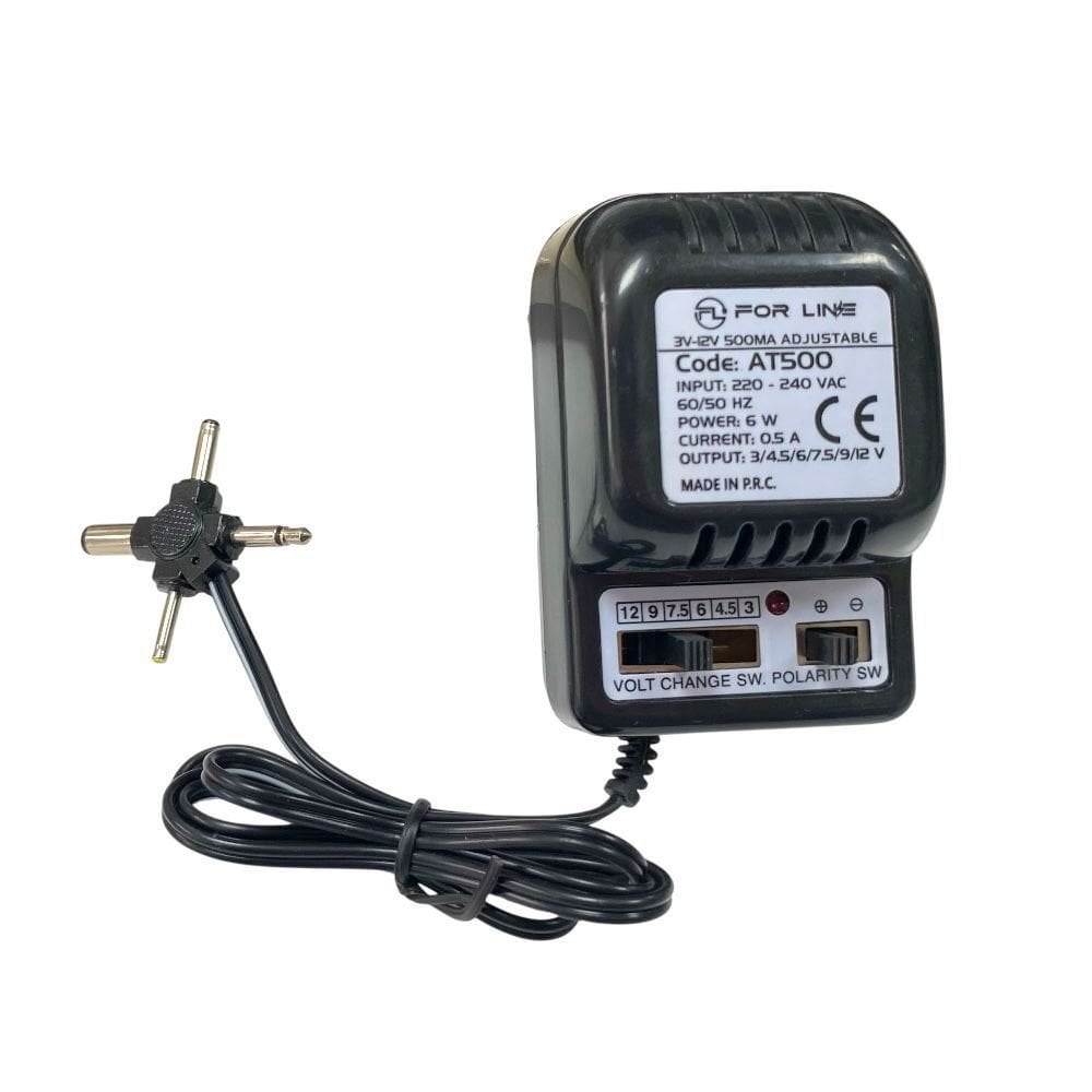 ForLine AT500 3-12 Volt 500mA Ayarlı Çok Uçlu Adaptör