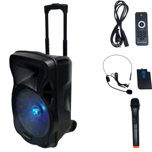 Electromaster ES-3030 12'' Portatif Taşınabilir Ses Sistemi 150Watt 1El Telsiz+1Yaka Telsiz
