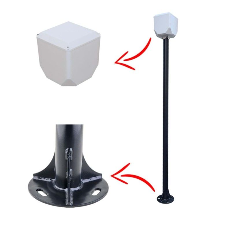 electroon 3Metre Metal Kamera Direk +Küp Antrasit Fırın Boyalı