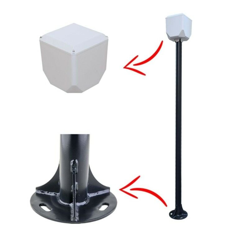 electroon 2 Metre Metal Kamera Direk +Küp Antrasit Fırın Boyalı