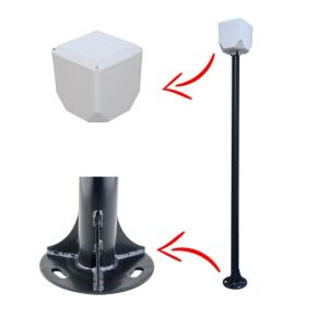 electroon 2 Metre Metal Kamera Direk +Küp Antrasit Fırın Boyalı