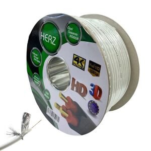 HERZ RG6U6 Uydu Anten Kablosu 100Metre Beyaz 64Tel