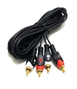 electroon 2RCA 2RCA Kablo 15Metre Gold Altın Uçlu