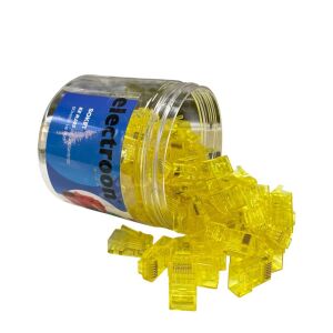 electroon Sarı CAT6 EZRJ45 Açık Uçlu Soket 8P/8C - 100Adet