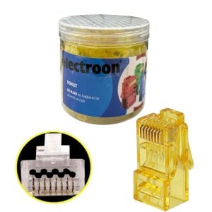 electroon Sarı CAT6 EZRJ45 Açık Uçlu Soket 8P/8C - 100Adet
