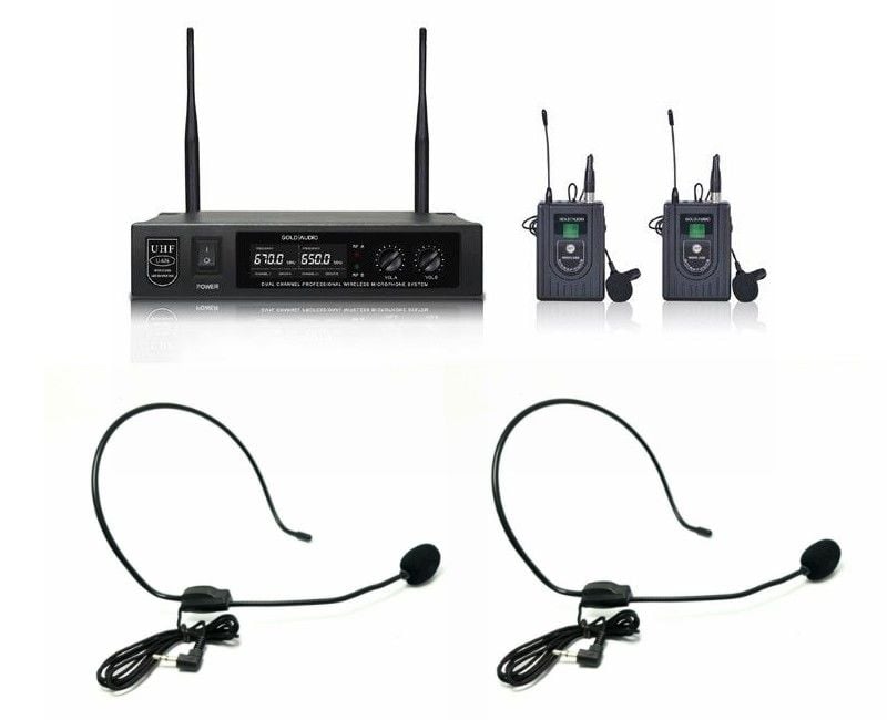 Gold Audio U626-YY UHF Telsiz Yaka+Yaka +Headset Mikrofonu 2li