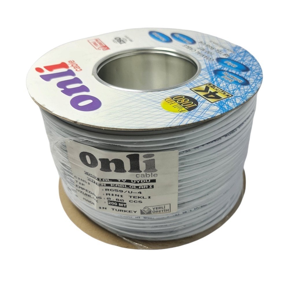 Onli RG59-U4 Mini Tekli Anten Kablosu 200Metre