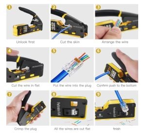 electroon Cat5/Cat6/CAT7 RJ45-RJ11  EZ-RJ45 Sıkma Pensesi Yedek Bıçaklı