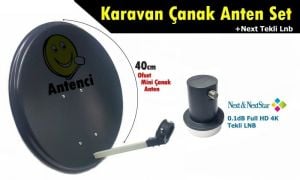 Antenci 40cm Karavan Çanak Anten +Next Tekli LNB