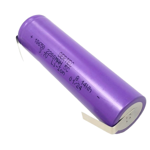 Sertec 18650 Şarjlı Pil 3.7V 2200mAh 5C Li-ion Puntolu Mor - 1Adet