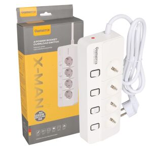 Yamatik X-MAN-104 A-CLASS 4'lü Ayrı Anahtarlı 2Metre Akım Korumalı Grup Priz